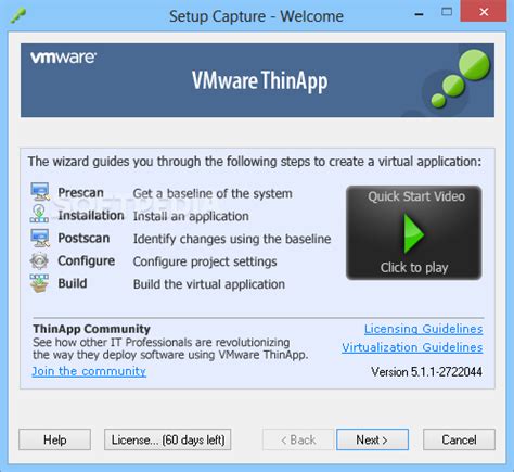 Complimentary access of Transportable Vmware Thinapp 5. 2.